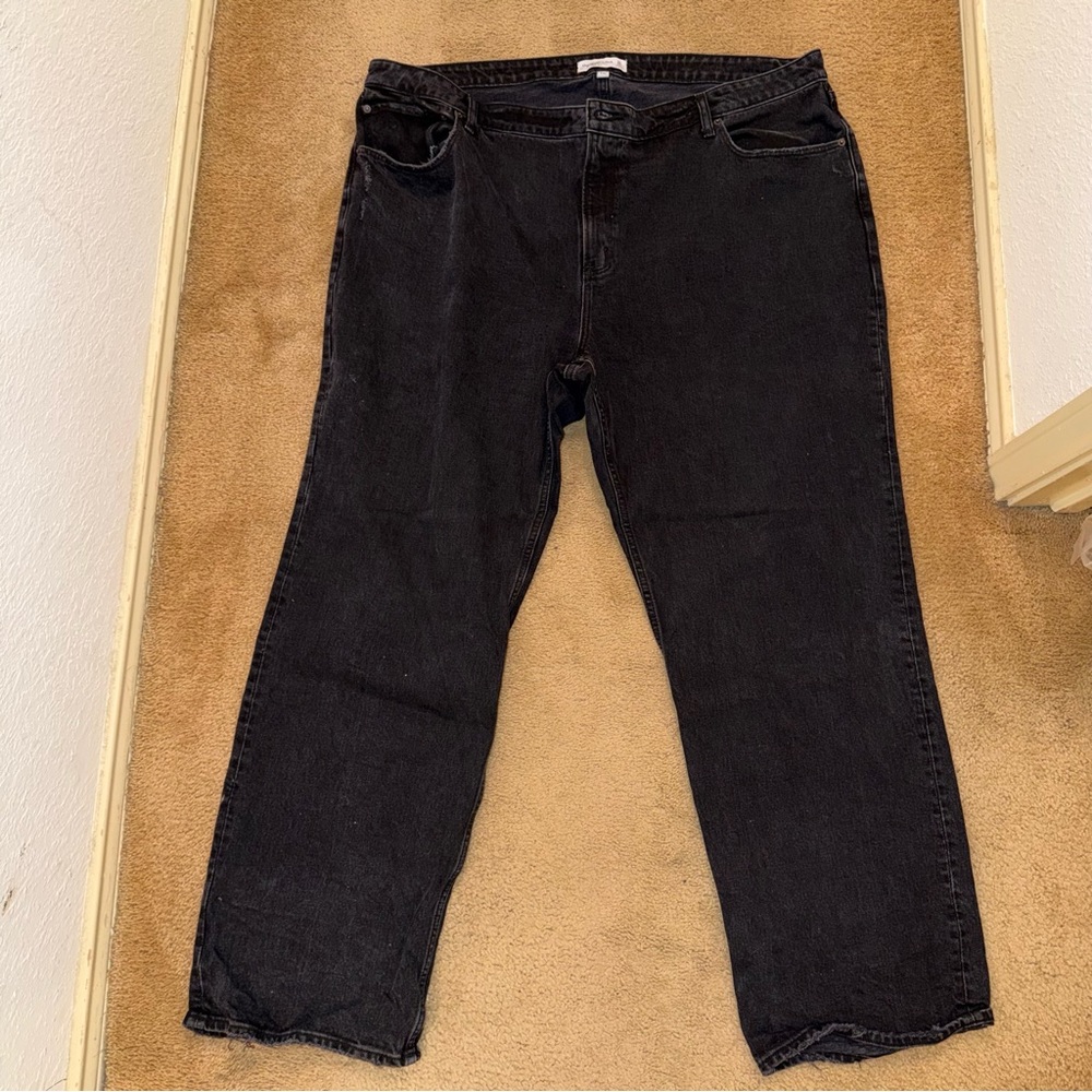 Abercrombie & Fitch Women’s Curve Love 90s Black Relaxed High Rise‎ Jeans